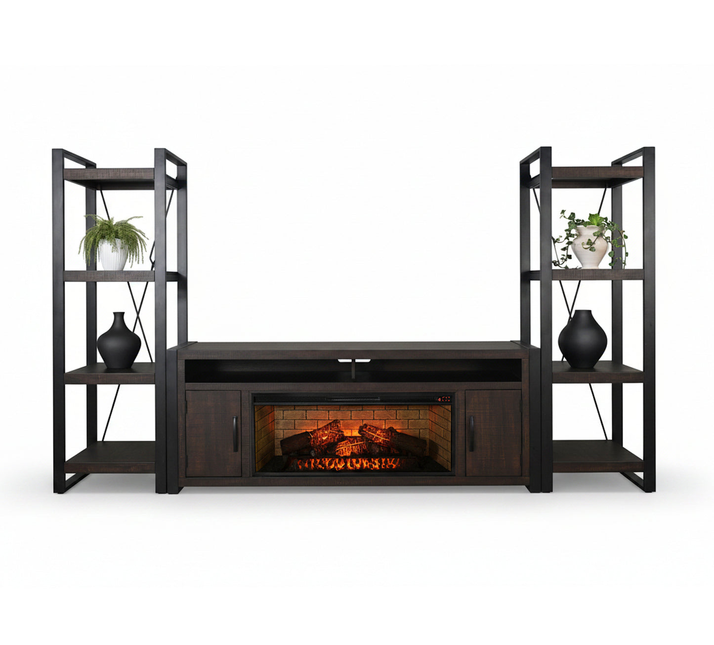 Lockhart 4 Piece Wall Unit with 78" TV Console and 42" Firebox