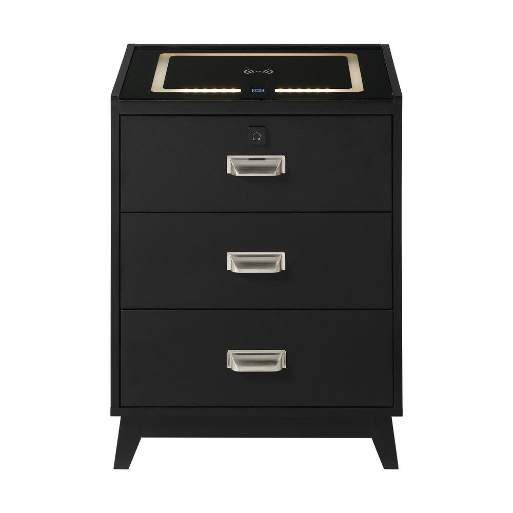 Rio Black Electronic Nightstand