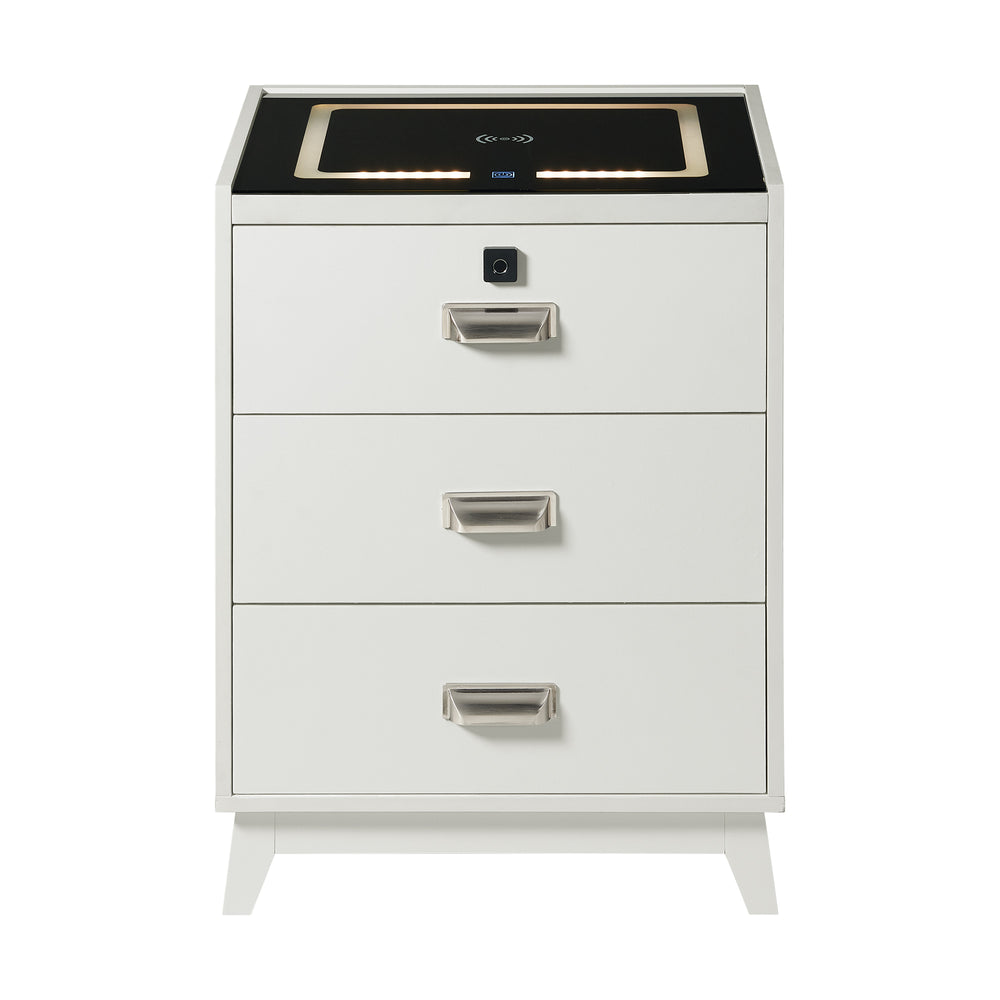 Rio White Electronic Nightstand