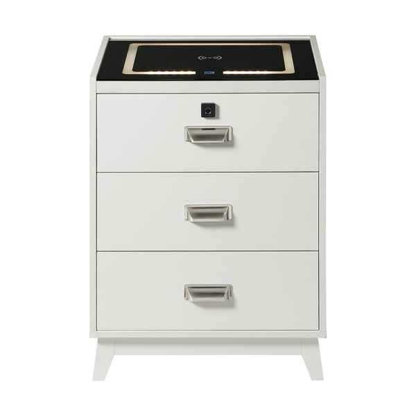 Rio White Electronic Nightstand