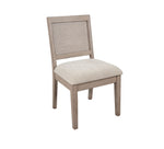 Chair with woven backrest and cushioned seat on a white background