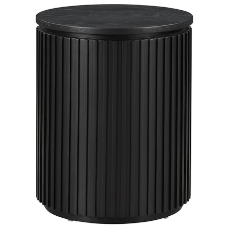 Colvin Black Wood Top End Table