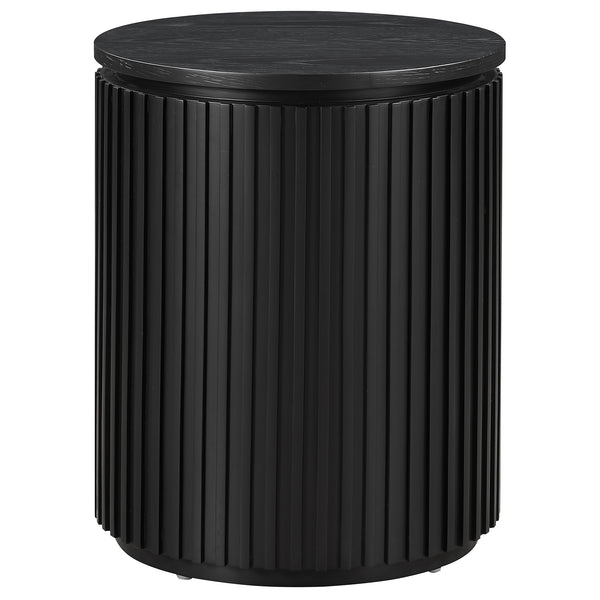 Colvin Black Wood Top End Table