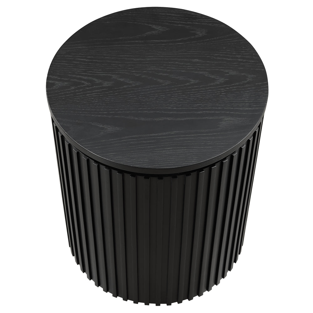 Colvin Black Wood Top End Table