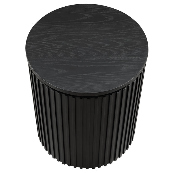 Colvin Black Wood Top End Table