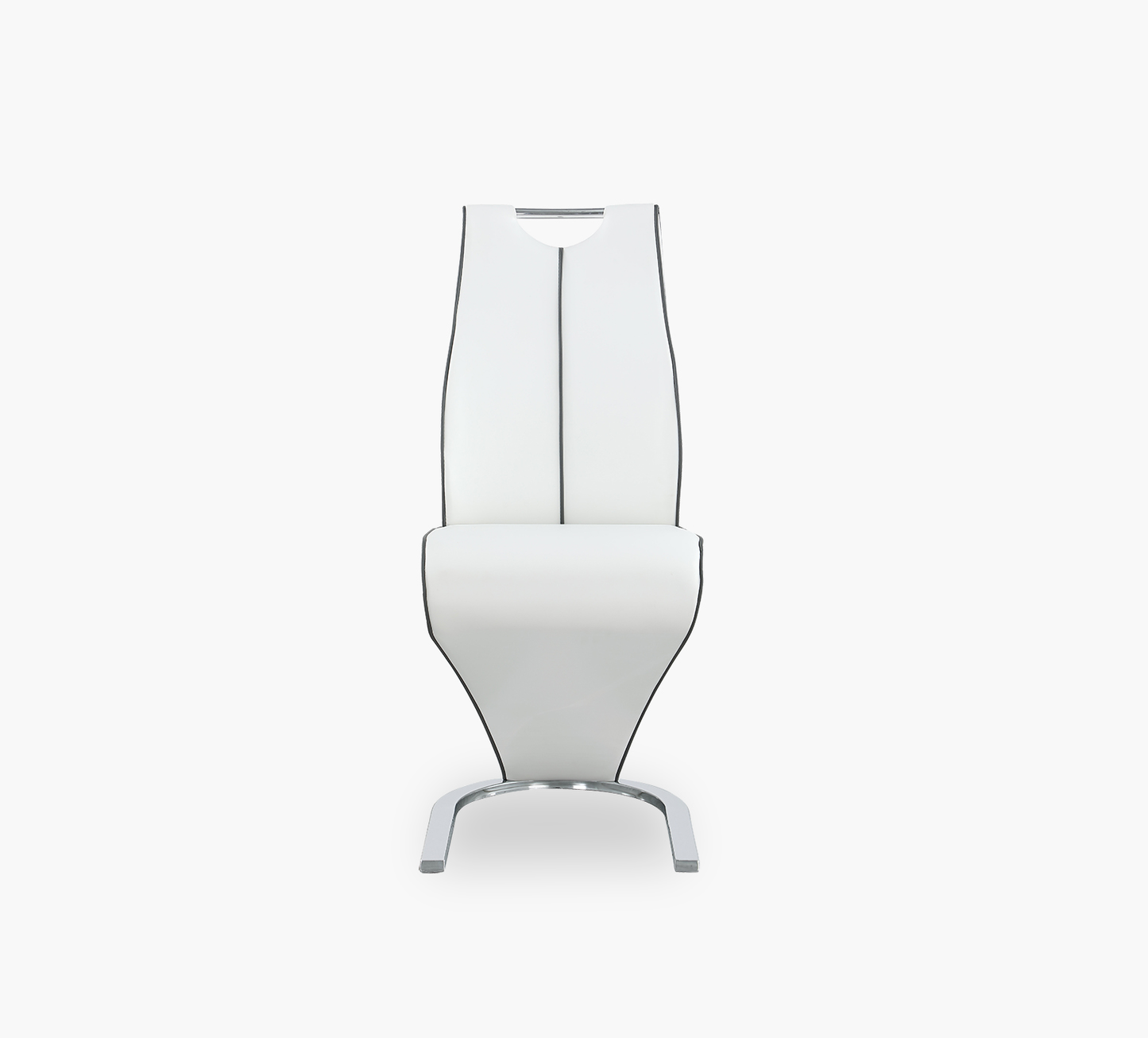 Intertwine Side Chair White with Grey Welt