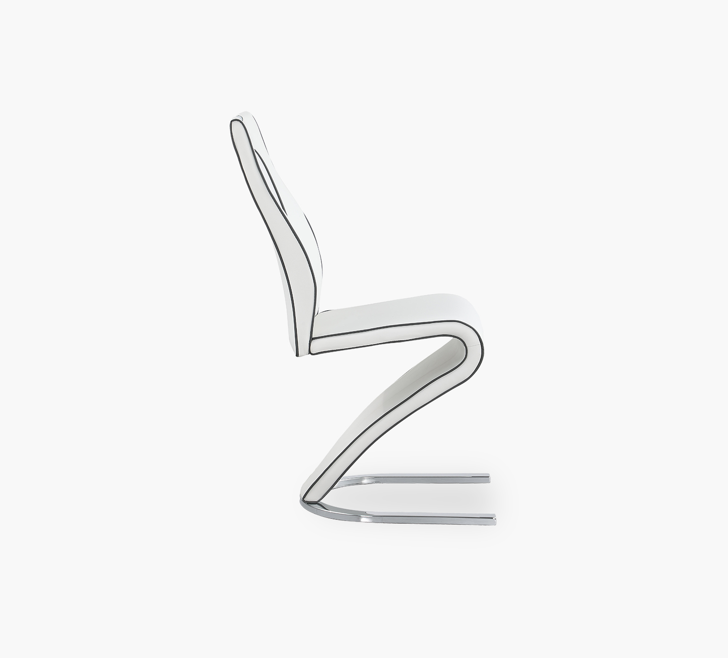 Intertwine Side Chair White with Grey Welt