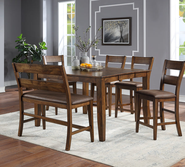 Mango Pub Brown Counter Height Bench