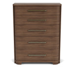Delia Walnut 5 Drawer Chest