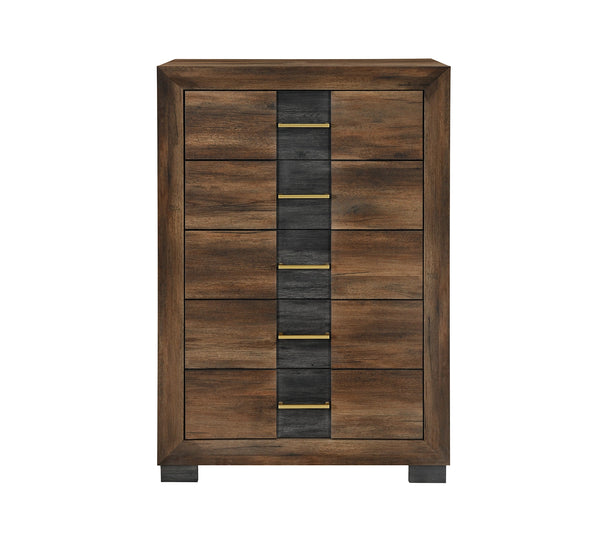 Optimus Brown 5 Drawer Chest