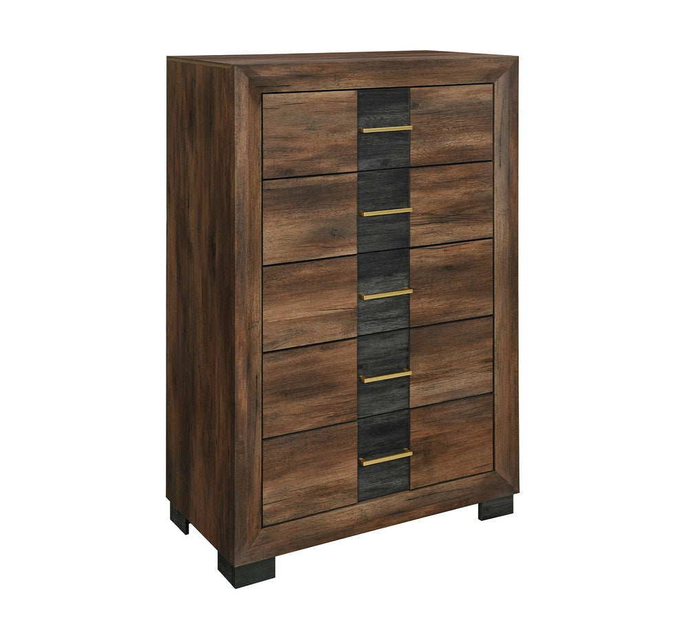 Optimus Brown 5 Drawer Chest
