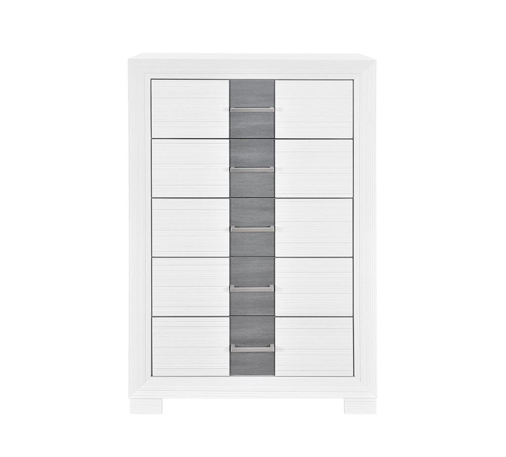 Optimus White 5 Drawer Chest