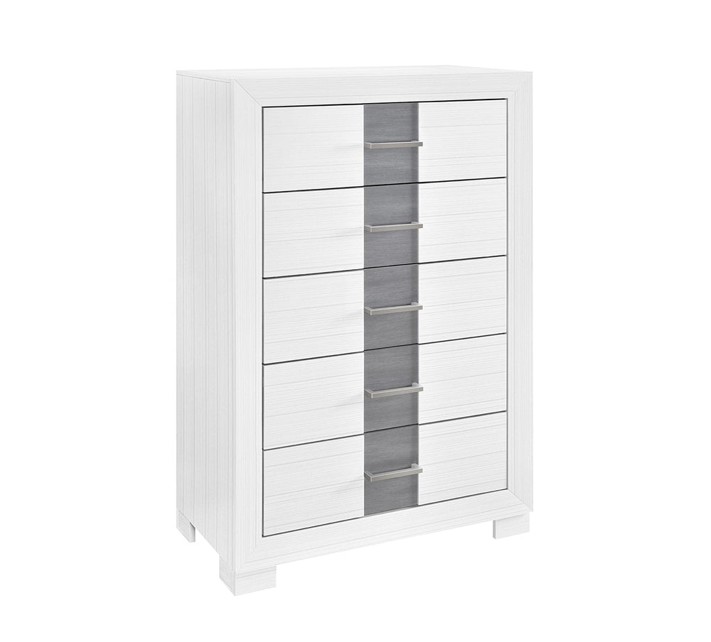 Optimus White 5 Drawer Chest