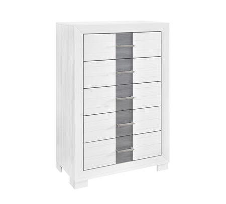 Optimus White 5 Drawer Chest