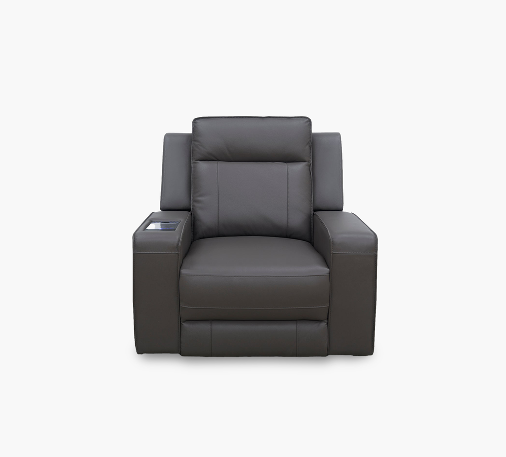 Avenger Dark Grey II Leather Triple Power Recliner with iTable Mini
