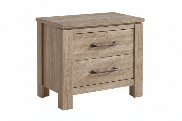 Adorna Pine 2 Drawer Nightstand