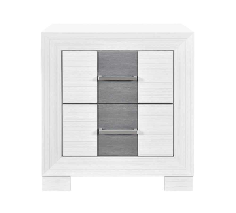 Optimus White 2 Drawer Nightstand