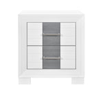 Optimus White 2 Drawer Nightstand