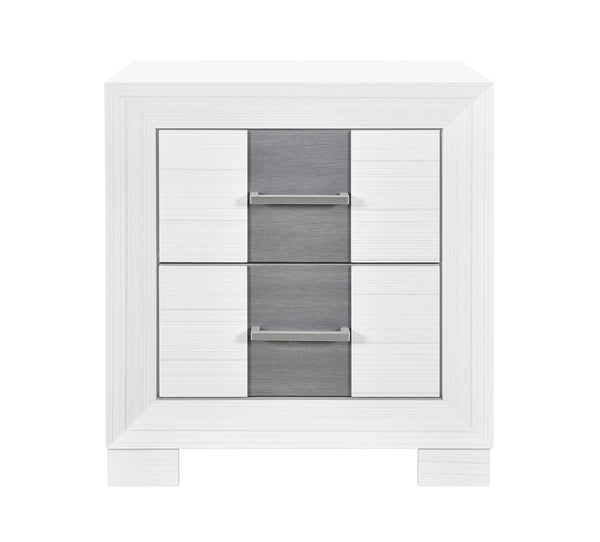 Optimus White 2 Drawer Nightstand