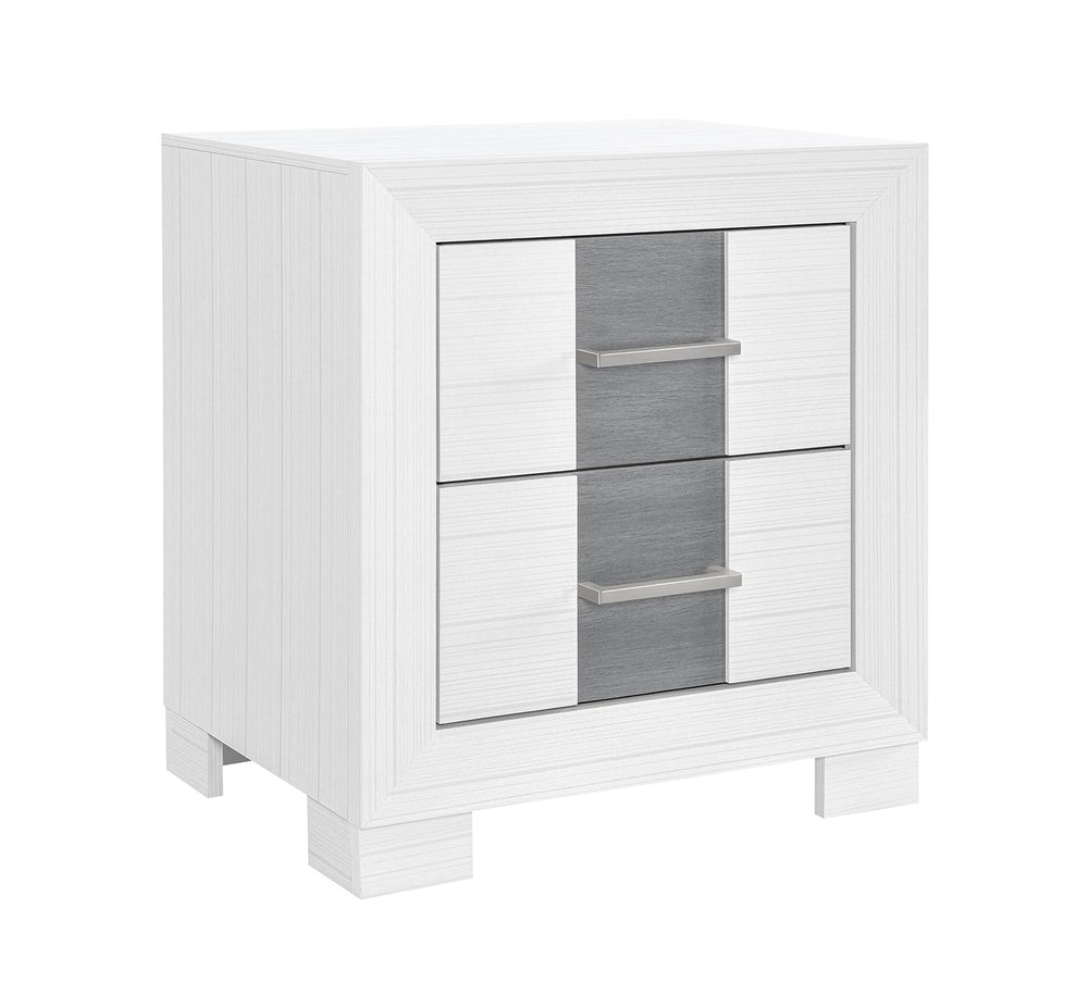 Optimus White 2 Drawer Nightstand