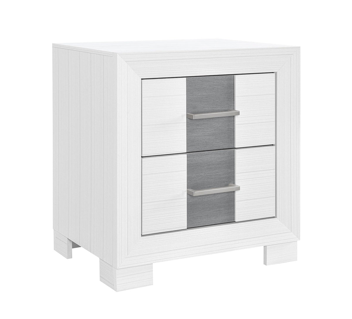Optimus White 2 Drawer Nightstand