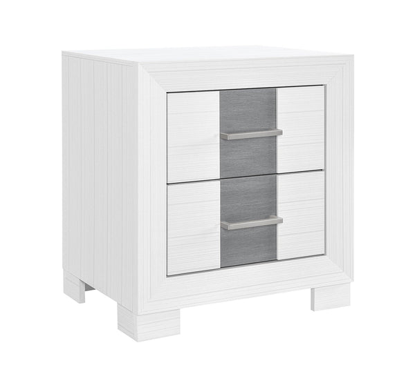 Optimus White 2 Drawer Nightstand
