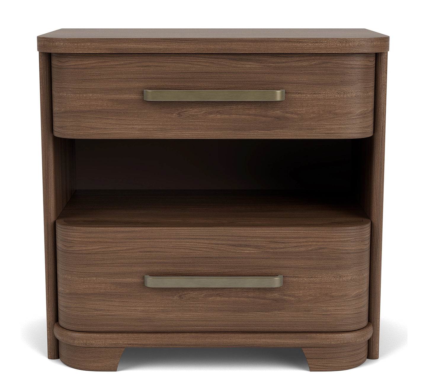 Delia Walnut 2 Drawer Nightstand