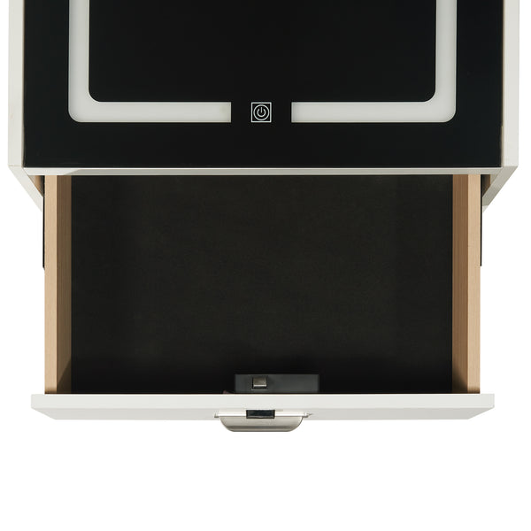 Rio White Electronic Nightstand