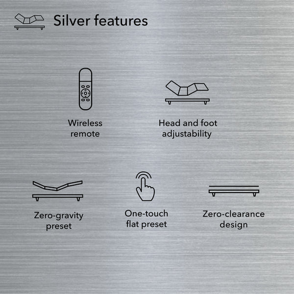 Simmons Baselogic Silver Twin XL Adjustable Base