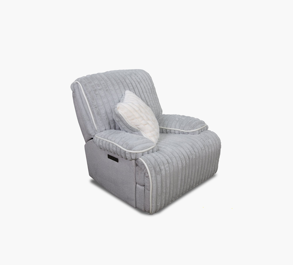 Sillón reclinable eléctrico de gravedad cero de felpa con reposacabezas eléctrico