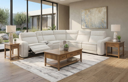 Gizmo 6 Piece Dual Power Reclining Sectional with Left and Right Arm Facing Recliners