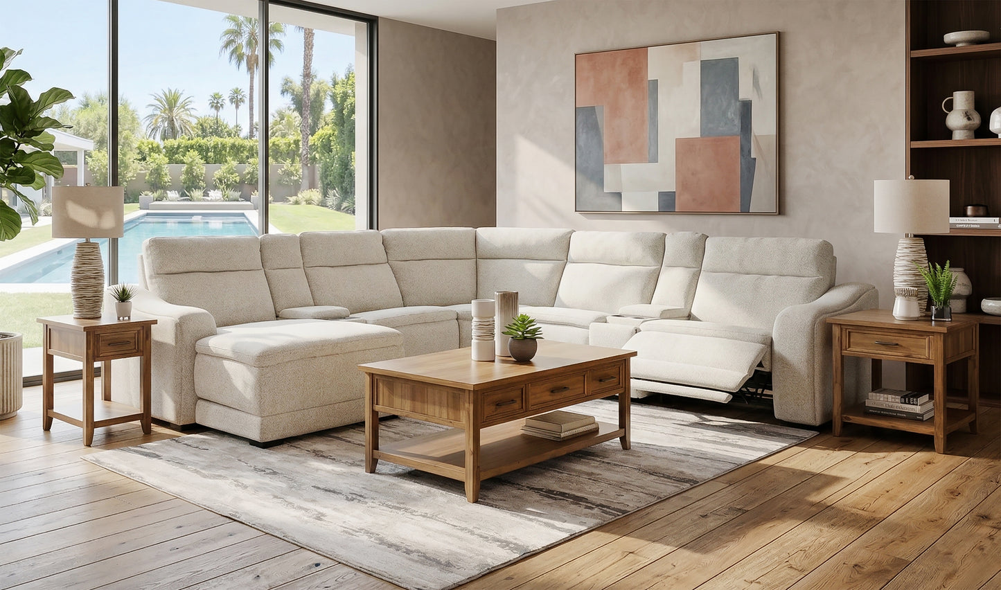 Gizmo 7 Piece Dual Power Reclining Sectional with Left Arm Facing Chaise