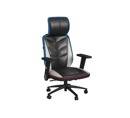 Silla gaming Rollins con LED y altavoz - Negra y caqui