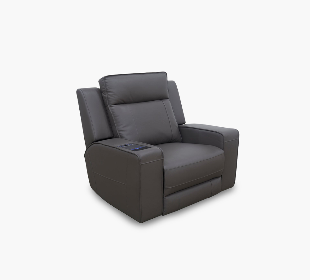 Avenger Dark Grey II Leather Triple Power Recliner with iTable Mini