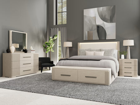 Alexis 5 Piece Queen Upholstered Lighted Storage Bedroom