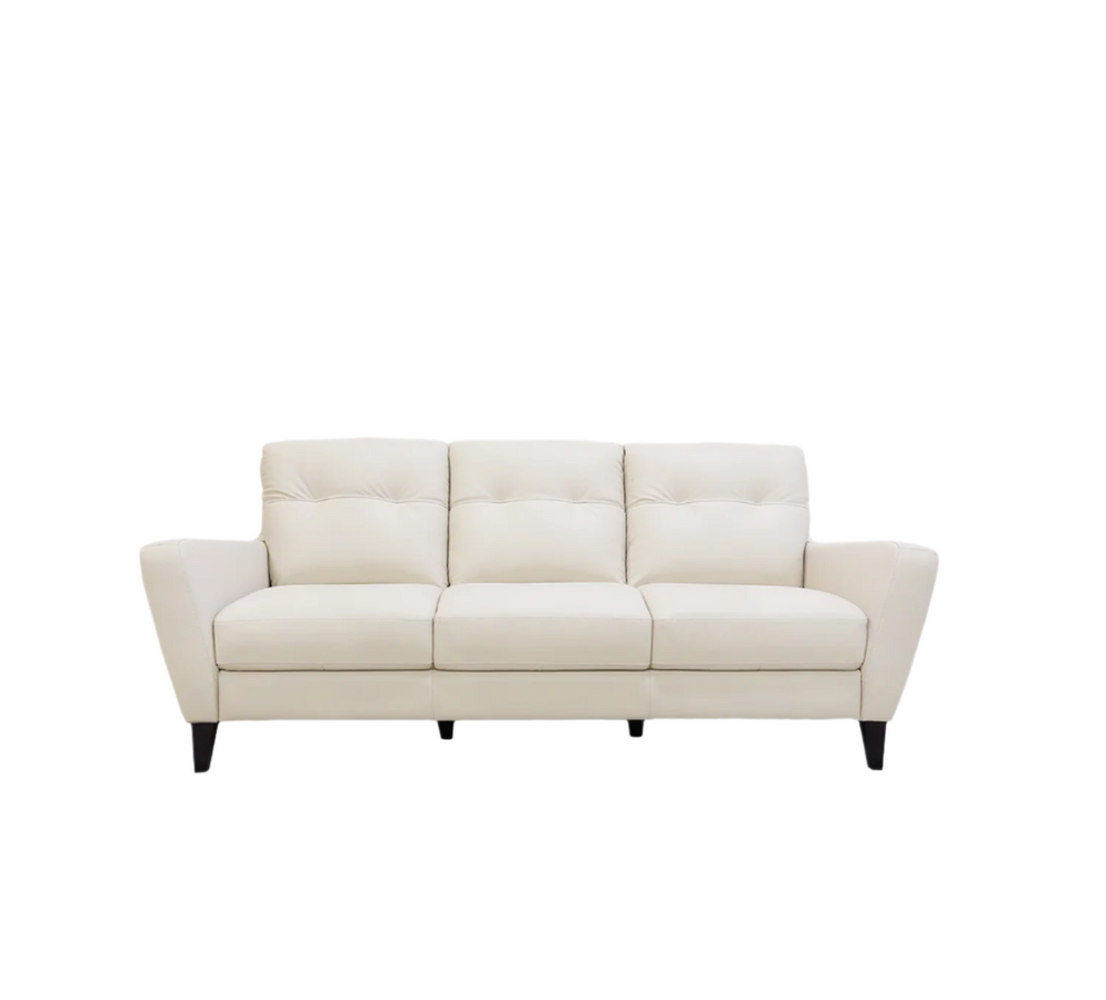 Valentino II Cream 100% Italian Leather Sofa
