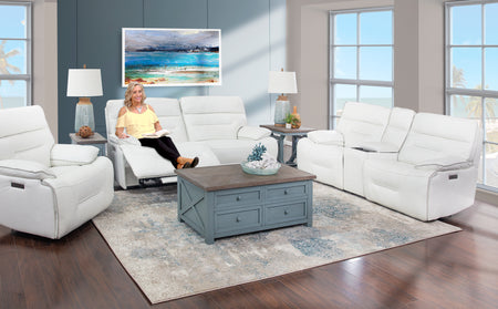 Alaska 3 Piece Leather Zero Gravity Power Reclining Sofa, Console Loveseat, and Recliner with Power Headrests