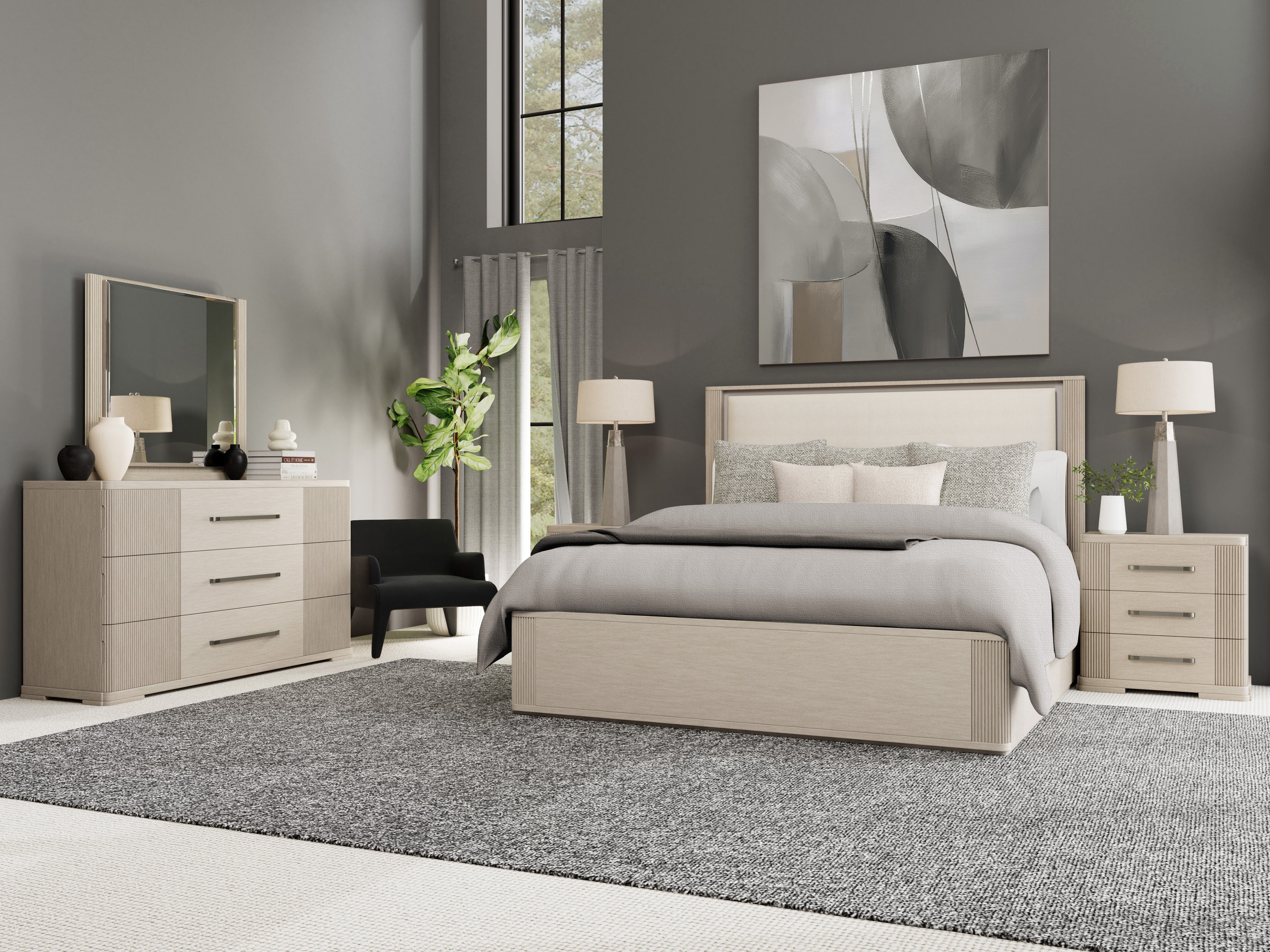 Alexis 5 Piece Queen Lighted Panel Bedroom – Kane's Furniture