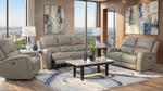Aria Grey 5 Piece Leather Reclining Living Room