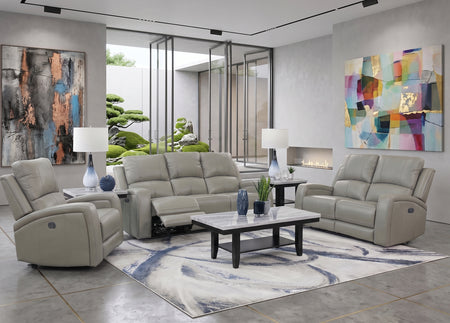 Aria Grey 5 Piece Leather Reclining Living Room