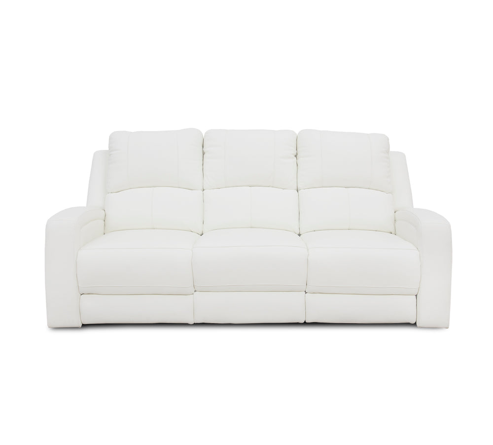Aria White Leather Reclining Sofa