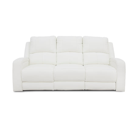 Aria White Leather Reclining Sofa