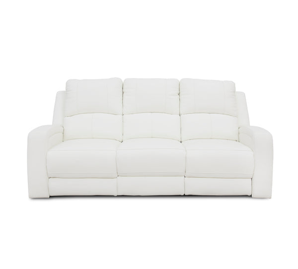 Aria White 5 Piece Zero Gravity Dual Power Leather Reclining Living Room