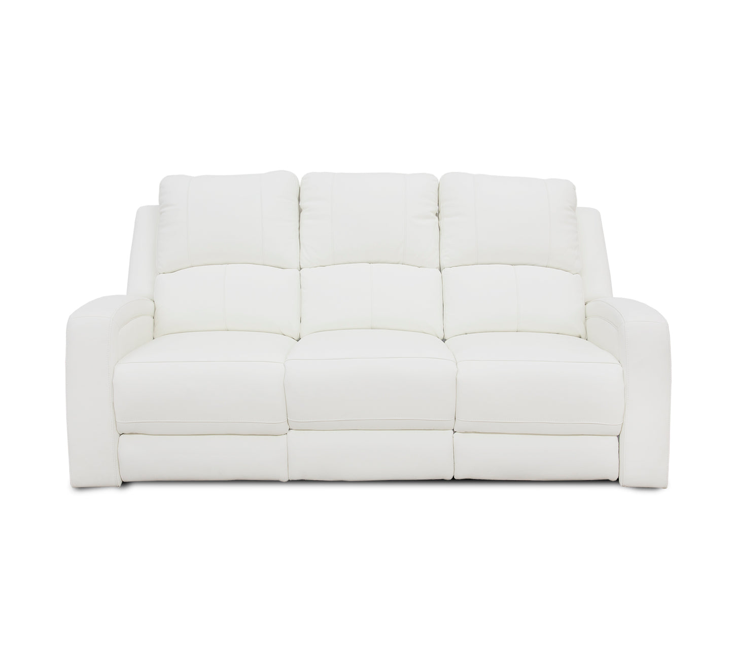 Aria White Leather Zero Gravity Dual Power Reclining Sofa