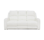 Aria White Leather Zero Gravity Dual Power Reclining Sofa