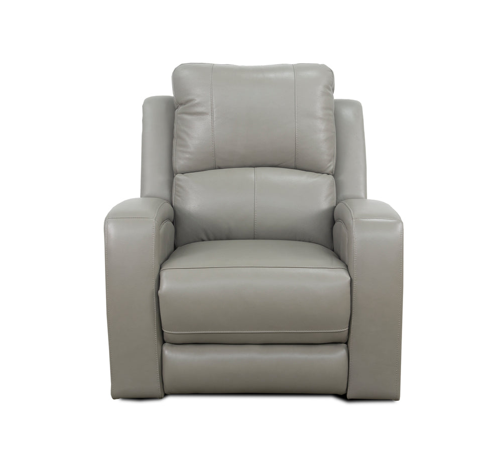 Aria Grey Leather Dual Power Recliner