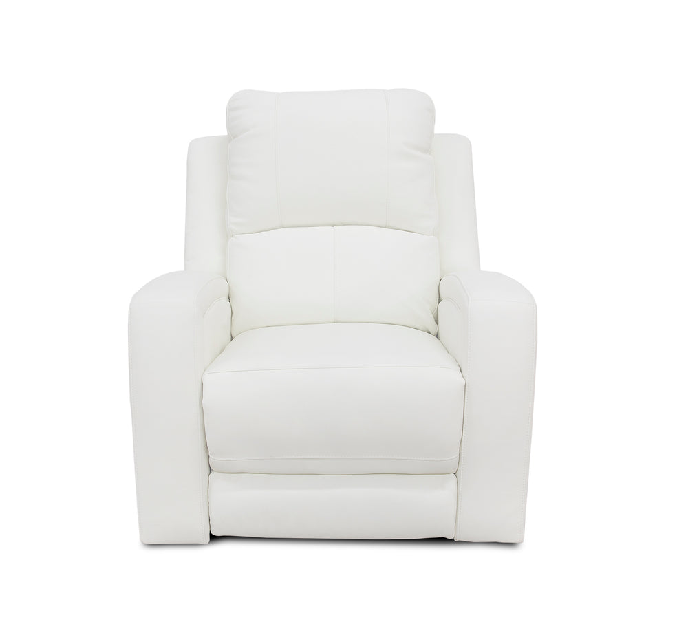 Aria White Leather Dual Power Recliner