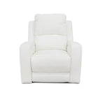 Aria White Leather Dual Power Recliner
