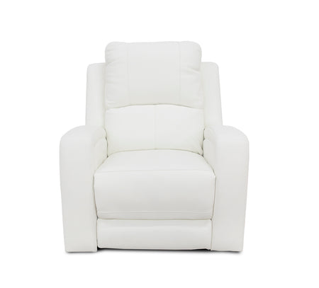 Aria White Leather Dual Power Recliner