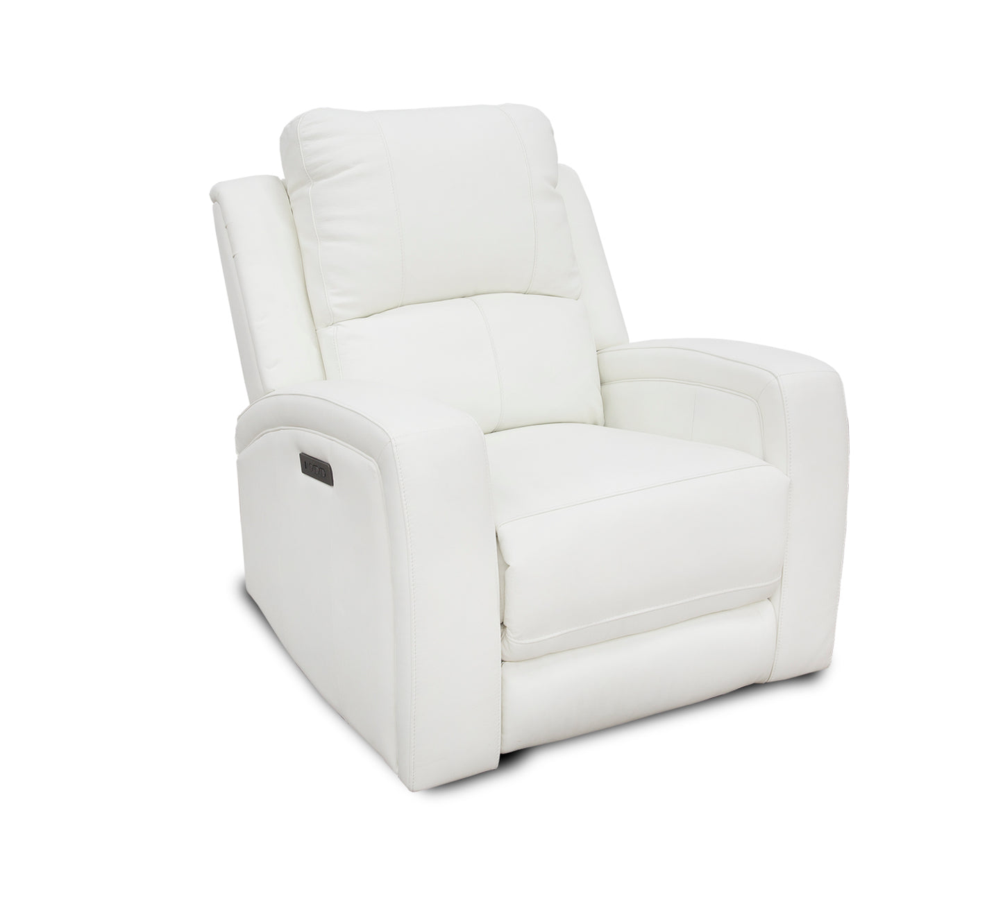 Aria White Leather Dual Power Recliner